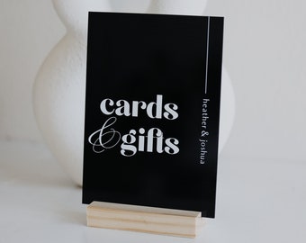 Cards & Gifts Table Sign | Gift and Cards Sign | Modern Script Acrylic Wedding Sign | Favors Signs | Wedding TableTop Signs