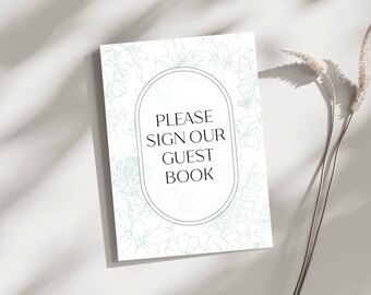 Guestbook Table Sign | Please Sign Our Guestbook Sign | Modern Acrylic Guestbook | Guestbook Signs | Wedding TableTop Signs