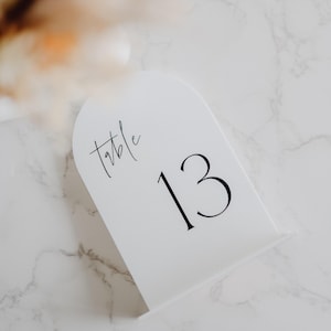 Luxe Acrylic Arch  Table Numbers - Wedding Table Numbers - Wedding Table Numbers Acrylic - Luxe Modern Wedding