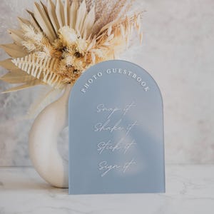 Photo Guestbook Table Sign | Please Sign Our Guestbook Sign | Modern Acrylic Guestbook | Guestbook Signs | Wedding TableTop Signs