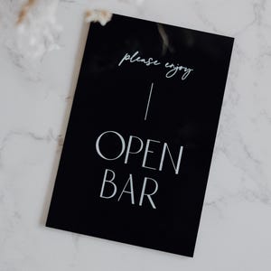 Open Bar Sign | Drinks are On Us Sign | Custom Acrylic Bar Menu | Wedding TableTop Signs Bar Signs Drink Menu