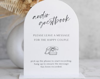 Audio Guestbook Sign | Leave a Message After the Tone Telephone Guestbook Sign | Modern Acrylic Guestbook | Guestbook Signs | Wedding Audio