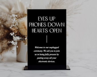 Unplugged Ceremony Table Sign | Ceremony Sign | Modern Script Acrylic Wedding Sign | Unplugged Ceremony Signs | No Cell Phone Sign