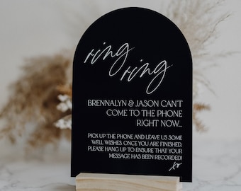 Audio Guestbook Sign | Leave a Message After the Tone Telephone Guestbook Sign | Modern Acrylic Guestbook | Guestbook Signs | Wedding Audio