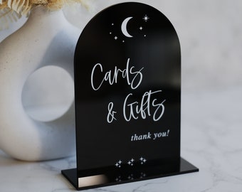 Cards & Gifts Arch Table Sign | Gift and Cards Sign | Modern Script Acrylic Wedding Sign | Favors Signs | Wedding TableTop Signs