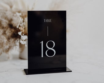 Luxe Acrylic Rectangle Table Numbers - Wedding Table Numbers - Wedding Table Numbers Acrylic - Luxe Modern Wedding