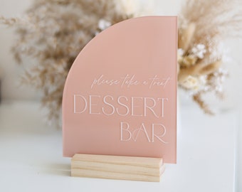 Dessert Table Sign | Sweets Wedding Sign | Modern Script Acrylic Wedding Sign | Dessert Signs | Wedding TableTop Signs