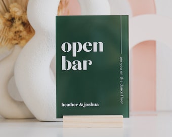 Open Bar Sign | Drinks are On Us Sign | Custom Acrylic Bar Menu | Wedding TableTop Signs Bar Signs Drink Menu