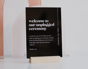 Unplugged Ceremony Table Sign | Ceremony Sign | Modern Script Acrylic Wedding Sign | Unplugged Ceremony Signs | No Cell Phone Sign