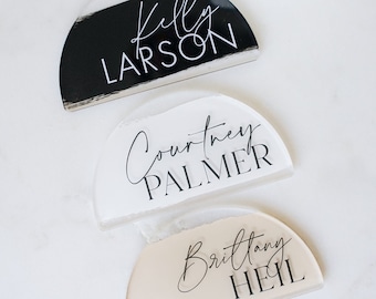 Acrylic Arch Wedding Place Cards - Hand Painted Escort Cards
