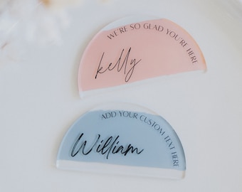 Painted Acrylic Arch Place Cards with Table Number - Wedding Escort Cards - Place Card Guest Names - Acrylic Hand Painted - Party Seating