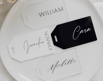 Luggage Tag Place Cards Acrylic - Acrylic Place Cards - Luggage Tag Table Placement Setting Signs - Name Cards - Wedding Seating Cards