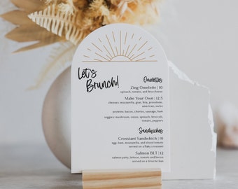 Brunch Menu Sign | Food Menu Sign for Restaurant | Restaurant Menu Sign | Menu | Wedding Menu |