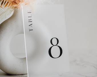 Acrylic Table Number Signs, Luxe Wedding Table Numbers, Modern Minimalist Reception Table Decor, Acrylic Wedding Signs