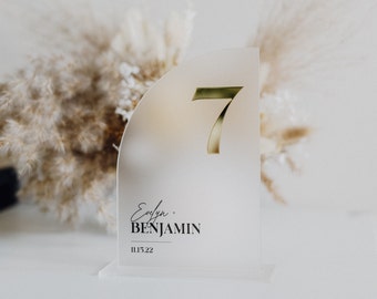 Half Arch Layered Luxe Acrylic Table Numbers - Wedding Table Numbers - Wedding Table Numbers Acrylic - Luxe Modern Wedding