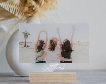 Custom Photo Acrylic Plaque |  Best Friends Gift | Photo On Acrylic Christmas Gift | Standing Acrylic Photo Gift Ideas