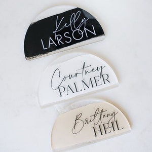 Acrylic Arch Place Cards - Wedding Escort - Place Card Guest Names - Acrylic Hand Painted - Acrylic Place Cards - Half Arch Place Cards