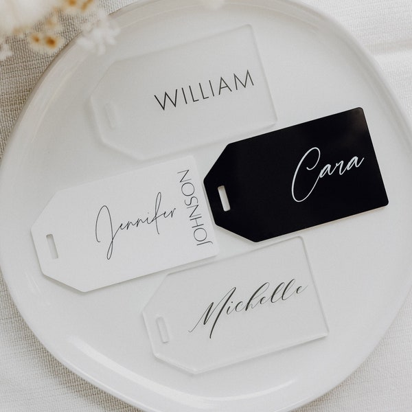 Luggage Tag Place Cards Acrylic - Acrylic Place Cards - Luggage Tag Table Placement Setting Signs - Name Cards - Wedding Seating Cards