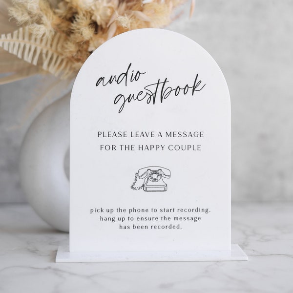 Audio Guestbook Sign | Leave a Message After the Tone Telephone Guestbook Sign | Modern Acrylic Guestbook | Guestbook Signs | Wedding Audio