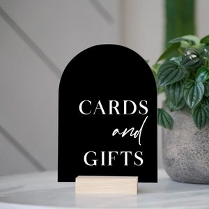 Cards & Gifts Arch Table Sign | Gift and Cards Sign | Modern Script Acrylic Wedding Sign | Favors Signs | Wedding TableTop Signs