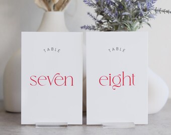 Acrylic Table Number Signs, Luxe Wedding Table Numbers, Modern Minimalist Reception Table Decor, Acrylic Wedding Signs