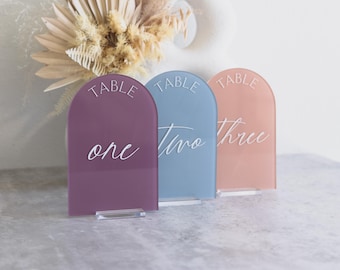 Acrylic Table Number Signs, Luxe Wedding Table Numbers, Modern Minimalist Reception Table Decor, Acrylic Wedding Signs