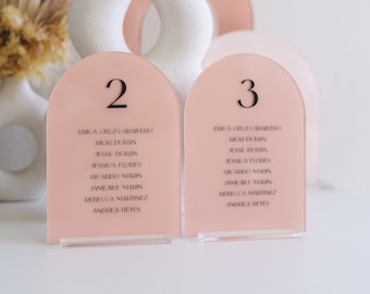 Arch Luxe 5x7&quot; Seating Chart Signs - Find Your Seat Table Seating Chart Signs - Wedding Seating Chart Acrylic - Luxe Modern Wedding -