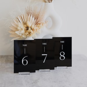 Luxe Acrylic Rectangle Table Numbers - Wedding Table Numbers - Wedding Table Numbers Acrylic - Luxe Modern Wedding