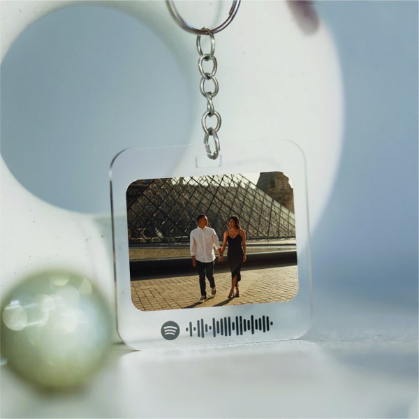 Personalized 2"x2" Music Photo Acrylic Keychain | Custom Song Sign Valentines Gift Christmas Gift Anniversary | song keychain