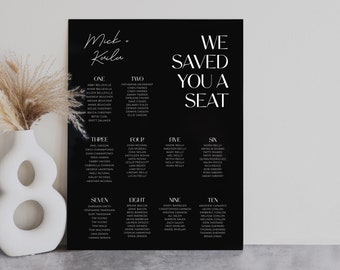 Rectangle 24x18&quot; 28&quot;x20&quot; Acrylic Seating Chart Sign - Wedding Signage - Welcome Sign - Modern Wedding Sign Personalized Sign for Entrance