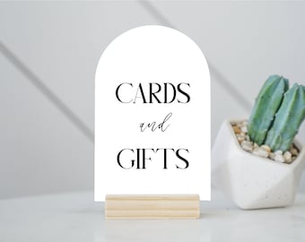 Cards & Gifts Arch Table Sign | Gift and Cards Sign | Modern Script Acrylic Wedding Sign | Favors Signs | Wedding TableTop Signs