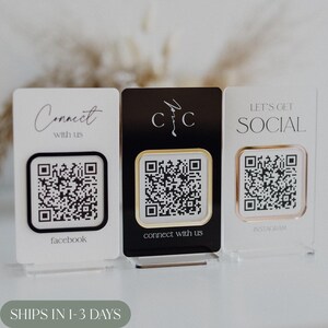 QR Code Sign Mini Stocking Stuffer - Scan to Pay Sign - Social Media Sign - QR Code Sign Custom 5"x3" - Custom Sign Christmas Gift