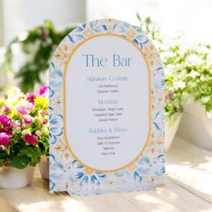 Enseigne de menu de boissons et de bars de marque | Boissons personnalisées | Menu bar personnalisé en acrylique | Plaques de mariage Plaques de bar Menu des boissons | Cocktails