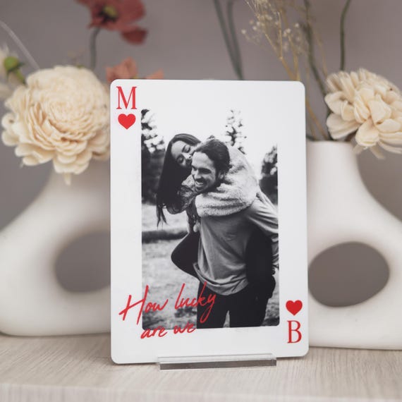 How Lucky Are We Playing Cards Acrylic Print | Valentines Gift Acrylic Print Photo On Acrylic Ace of Hearts Gifts for Her Gifts for Him