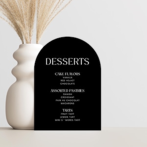 Dessert Bar Acrylic Sign | Sweets Wedding Sign | Modern Script Acrylic Wedding Sign | Dessert Signs | Wedding TableTop Signs afbeelding 1