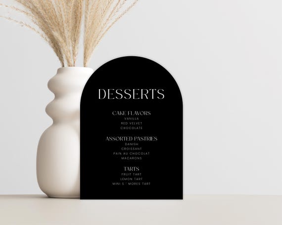 Dessert Bar Acrylic Sign | Sweets Wedding Sign | Modern Script Acrylic Wedding Sign | Dessert Signs | Wedding TableTop Signs