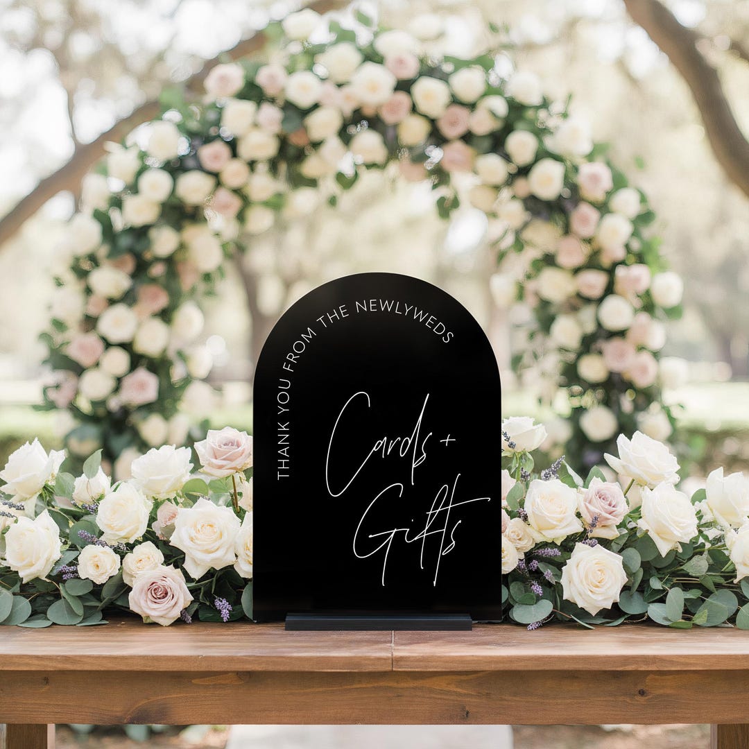 Cards & Gifts Arch Table Sign | Gift and Cards Sign | Modern Script ...
