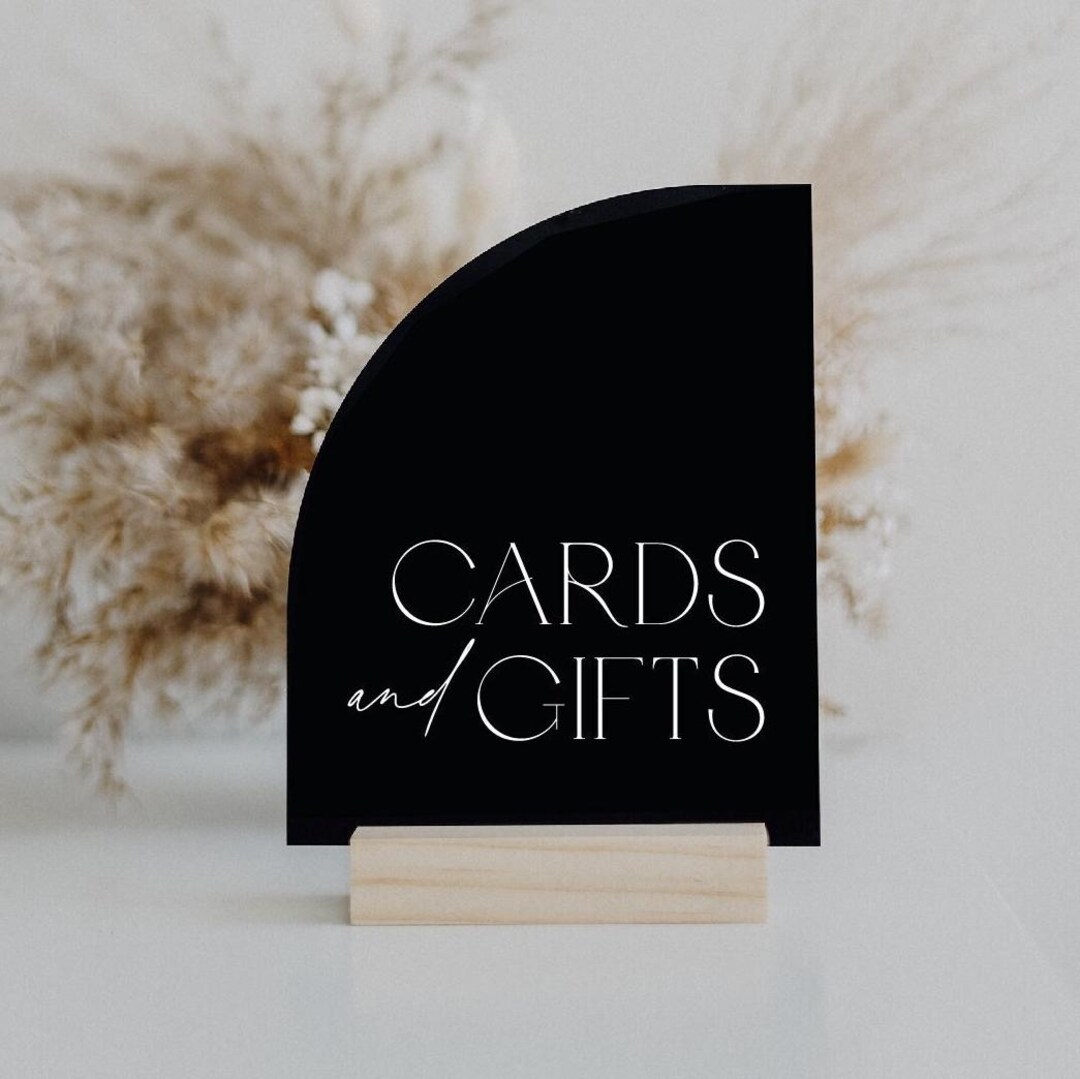Cards and Gifts Acrylic Sign, Wedding Card Table Sign, Minimalist ...