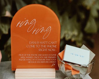 Audio Guestbook Sign | Leave a Message After the Tone Telephone Guestbook Sign | Modern Acrylic Guestbook | Guestbook Signs | Wedding Audio