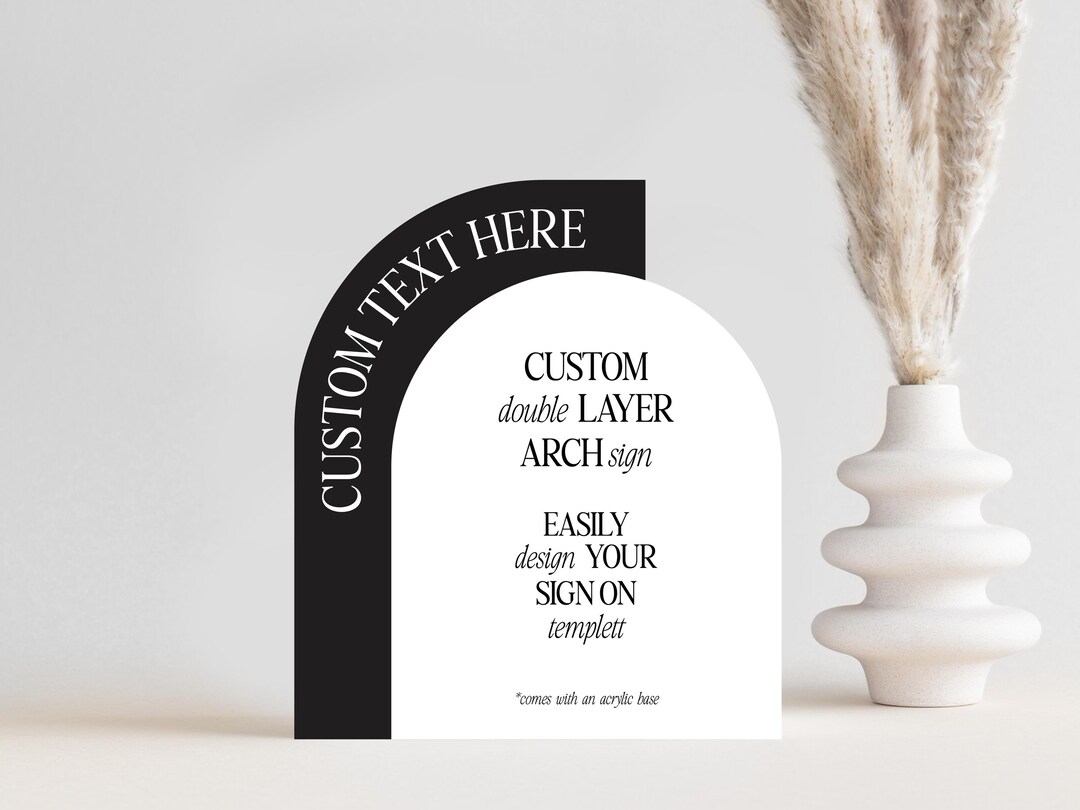 Custom Arch Signs Custom Double Layer Arch Sign Large | Personalized Acrylic Business ...