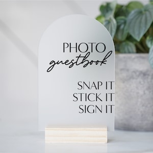 Photo Guestbook Table Sign  | Please Sign Our Guestbook Sign | Modern Acrylic Guestbook | Guestbook Signs | Wedding TableTop Signs