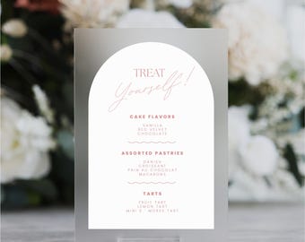 Dessert Bar Acrylic Sign | Sweets Wedding Sign | Modern Script Acrylic Wedding Sign | Dessert Signs | Wedding TableTop Signs