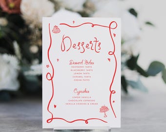 Dessert Bar Acrylic Sign | Sweets Wedding Sign | Modern Script Acrylic Wedding Sign | Dessert Signs | Wedding TableTop Signs