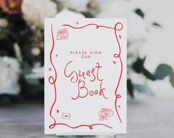 Guestbook Acrylic Sign, Please Sign Our Guestbook Acrylic Wedding Sign, Custom Reception Table Decor, Modern Minimalist