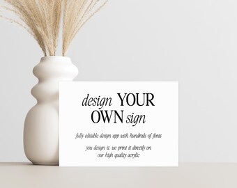 Custom Rectangle Acrylic Sign - Personalized Small Acrylic Business Signs - Signage for Table - Custom Sign TableTop Signs - Multiple Colors