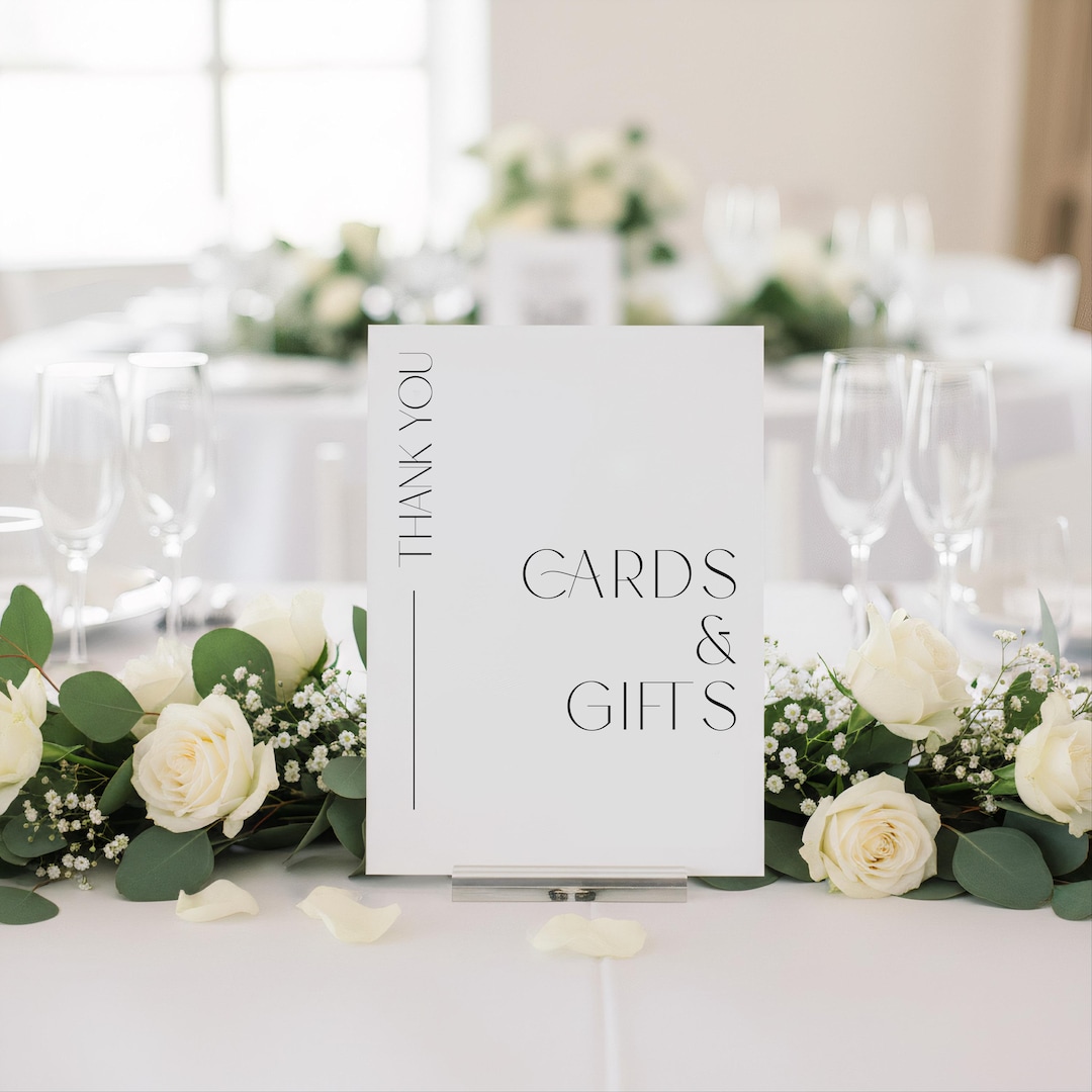 Cards & Gifts Arch Table Sign | Gift and Cards Sign | Modern Script ...