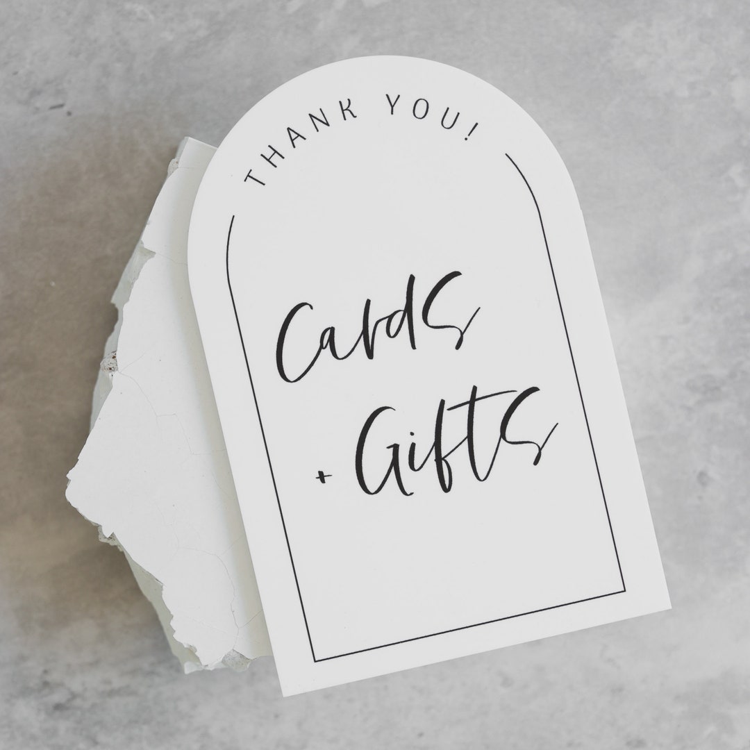 Cards and Gifts Acrylic Sign, Wedding Card Table Sign, Minimalist ...