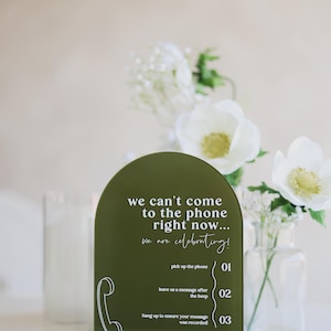 Audio Guestbook Sign | Leave a Message After the Tone Telephone Guestbook Sign | Modern Acrylic Guestbook | Guestbook Signs | Wedding Audio image 3