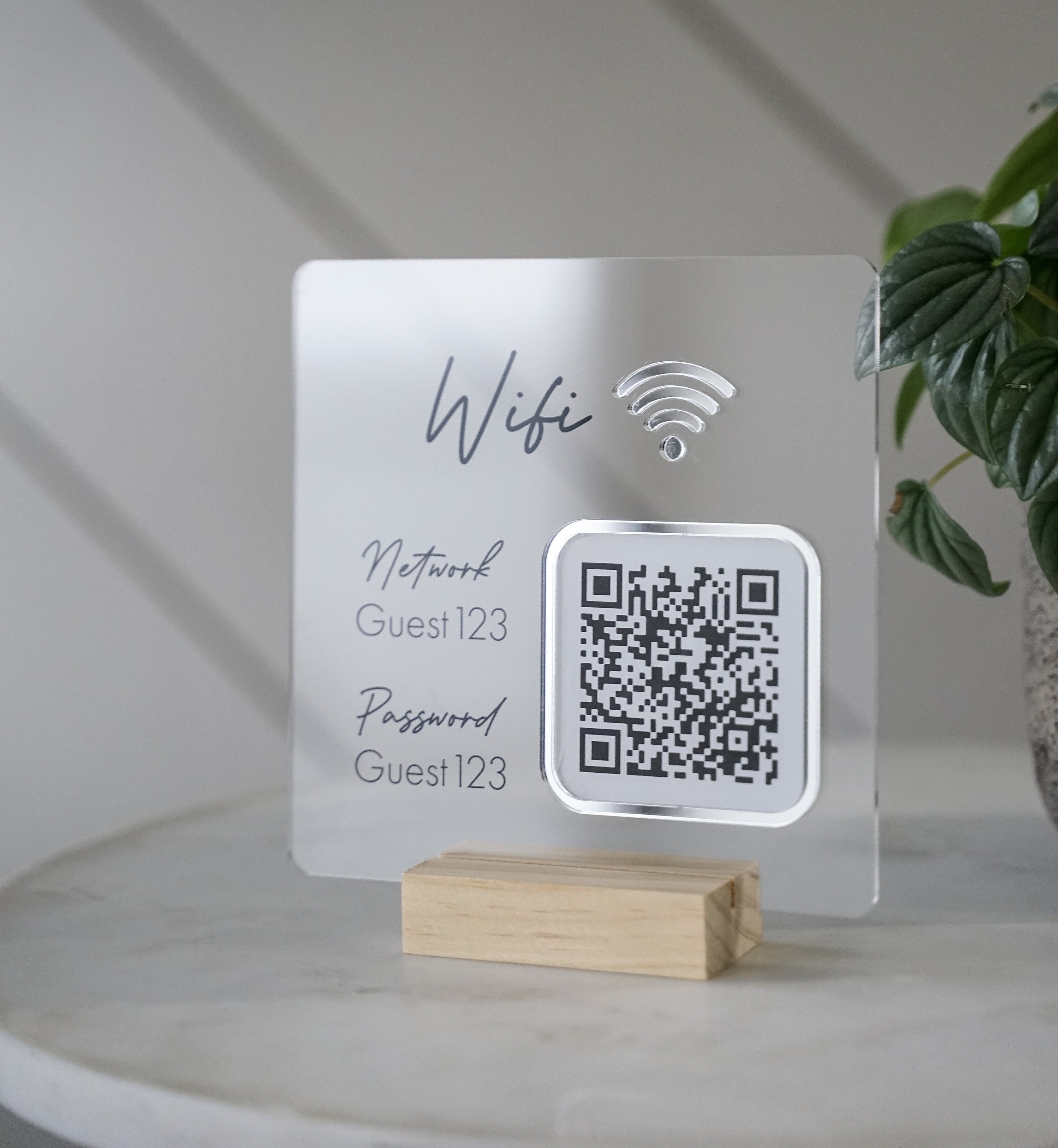 Wifi qr code with base wifi sign scan for wifi custom etsy