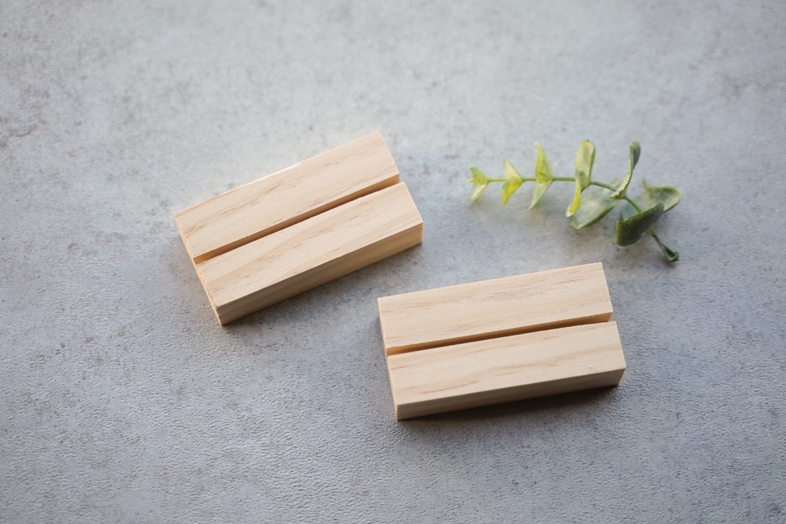 Wood Sign Stand Set of 5 Wood Base Wood Base for Acrylic Etsy